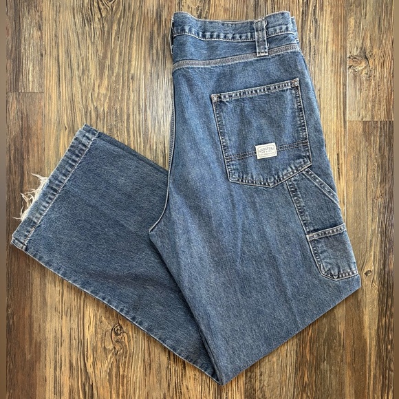 Levi Strauss & Co Signature Carpenter Jeans Mens 36x32 Workwear Blue Denim - Picture 1 of 15